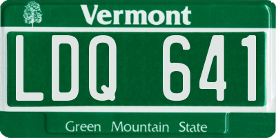 VT license plate LDQ641