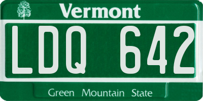 VT license plate LDQ642