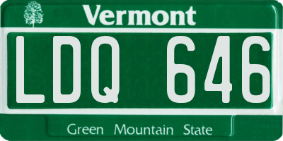 VT license plate LDQ646