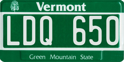 VT license plate LDQ650