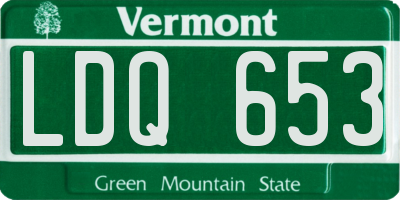 VT license plate LDQ653