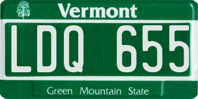 VT license plate LDQ655