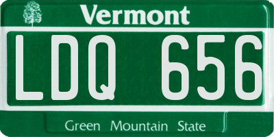 VT license plate LDQ656