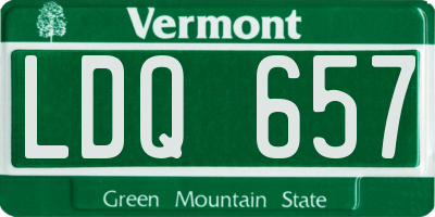 VT license plate LDQ657