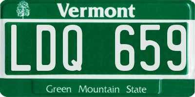 VT license plate LDQ659