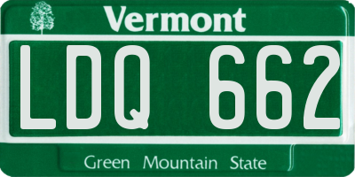 VT license plate LDQ662