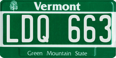 VT license plate LDQ663