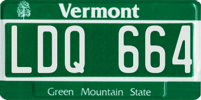 VT license plate LDQ664