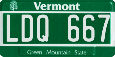 VT license plate LDQ667