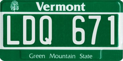 VT license plate LDQ671
