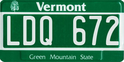 VT license plate LDQ672