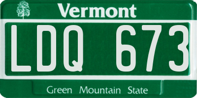 VT license plate LDQ673