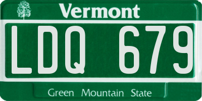 VT license plate LDQ679
