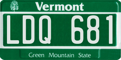VT license plate LDQ681
