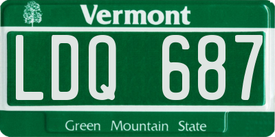 VT license plate LDQ687