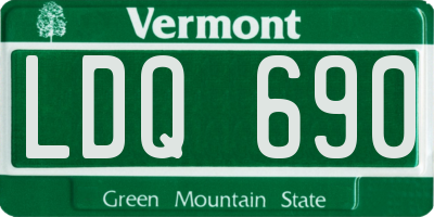 VT license plate LDQ690