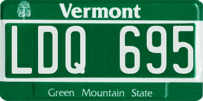 VT license plate LDQ695