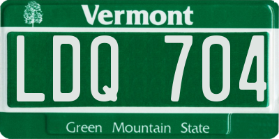 VT license plate LDQ704