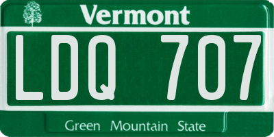 VT license plate LDQ707