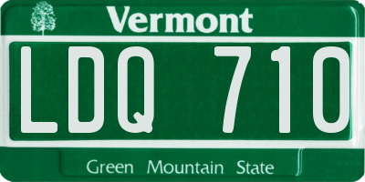 VT license plate LDQ710
