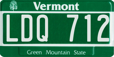 VT license plate LDQ712