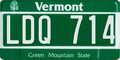 VT license plate LDQ714