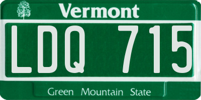VT license plate LDQ715
