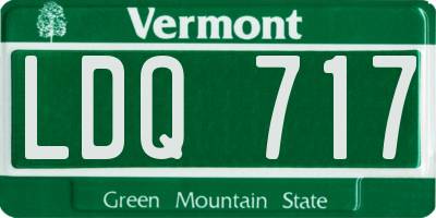 VT license plate LDQ717