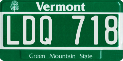 VT license plate LDQ718