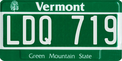 VT license plate LDQ719