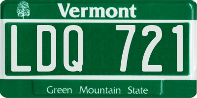 VT license plate LDQ721