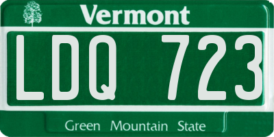 VT license plate LDQ723