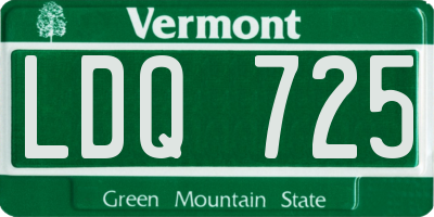 VT license plate LDQ725