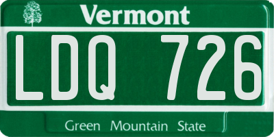 VT license plate LDQ726