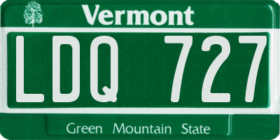 VT license plate LDQ727