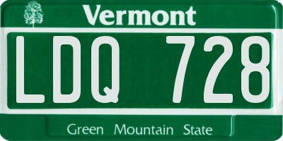 VT license plate LDQ728