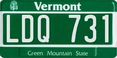 VT license plate LDQ731