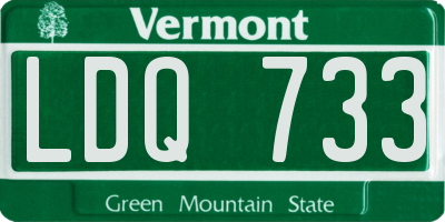 VT license plate LDQ733