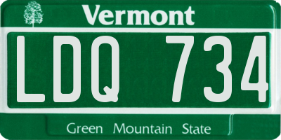VT license plate LDQ734