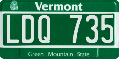 VT license plate LDQ735