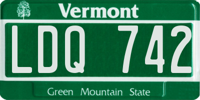 VT license plate LDQ742