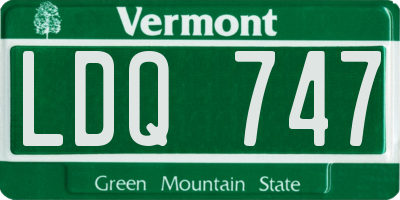 VT license plate LDQ747