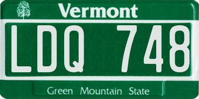 VT license plate LDQ748