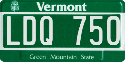 VT license plate LDQ750