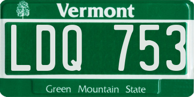 VT license plate LDQ753