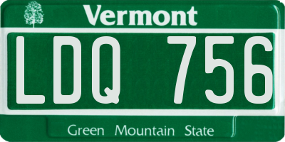 VT license plate LDQ756