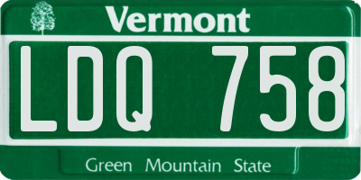 VT license plate LDQ758