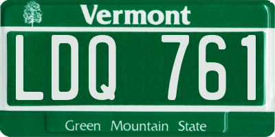 VT license plate LDQ761