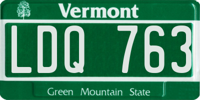 VT license plate LDQ763