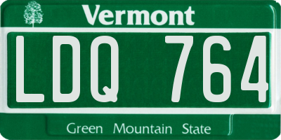 VT license plate LDQ764